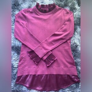 Sioni Milano Purple Sweater with Ruffles